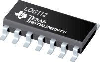 A typical logarithmic amplifier chip in a 14SOIC package. Image credit: Texas Instruments