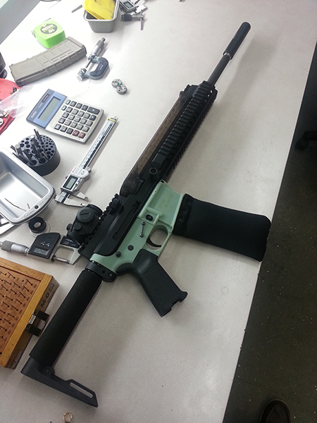 Full build of an AR-57 model from Defense Distributed. 