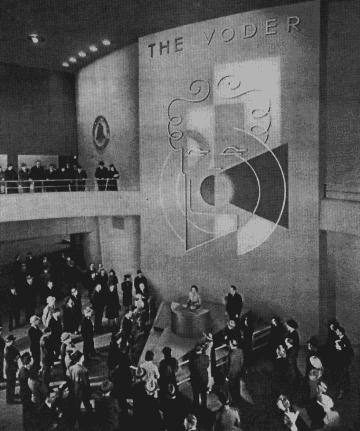 The voder demonstration at the 1939 New York World's Fair.