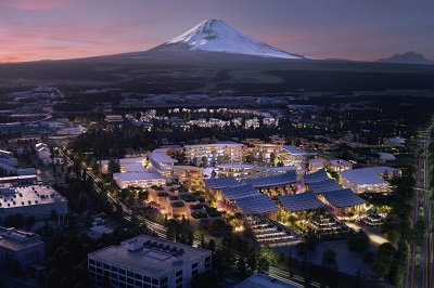 Artist’s conception of the sustainable city at the base of Mt. Fuji. Source: Toyota