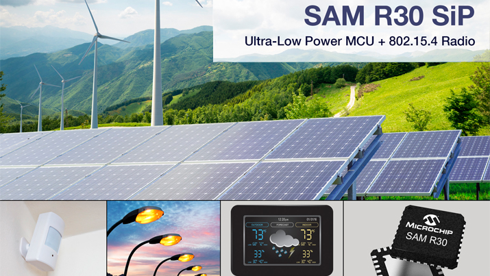 Combining an Ultra-low Power MCU with an 802.15.4 Radio, the SAM R30 Enables Long-lasting Battery Life for Connected Devices. Source: Microchip Technology Inc.