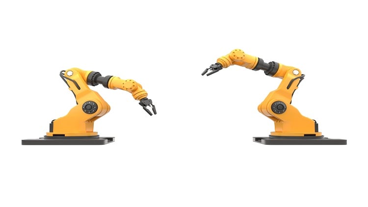 Mounted on a robotic arm, the new OMRON sensor scans parts in bulk in 3D. Source: Thomas Sollner/Adobe Stock