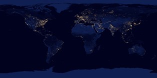 Lighting pollution around the world.