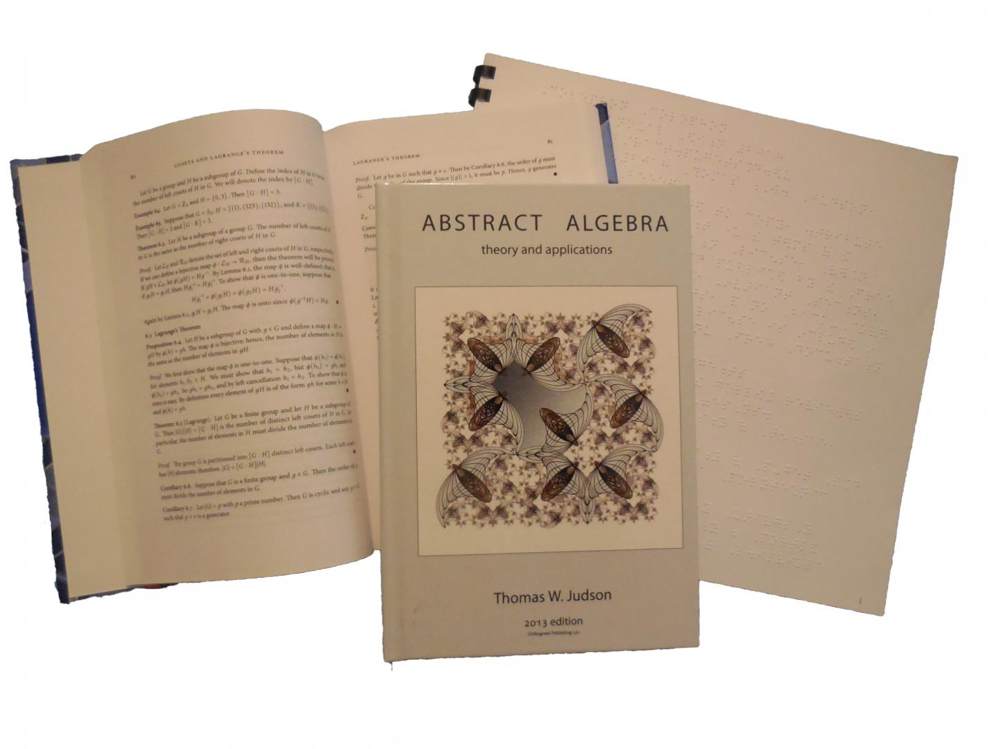 An undergraduate mathematics textbook that was translated into Braille using a new, automated method. Source: American Institute of Mathematics