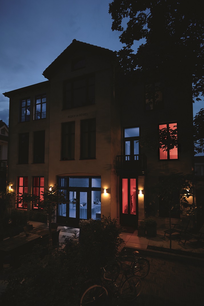 Philips Hue LED lighting works with smart security cameras to detect movement in the house and then changes colors to flash blue and red throughout the house. Source: Philips     