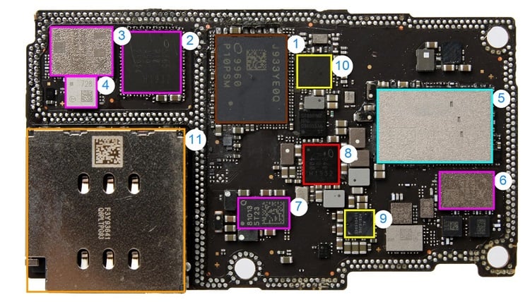 The interface PCB of the iPhone 11 Pro Max