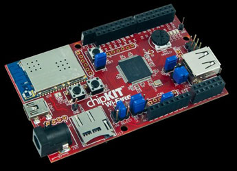 ChipKit's Wi-Fire board features Microchip Technologies' MIPS-based 32-bit PIC32MZ2048 MCU. 