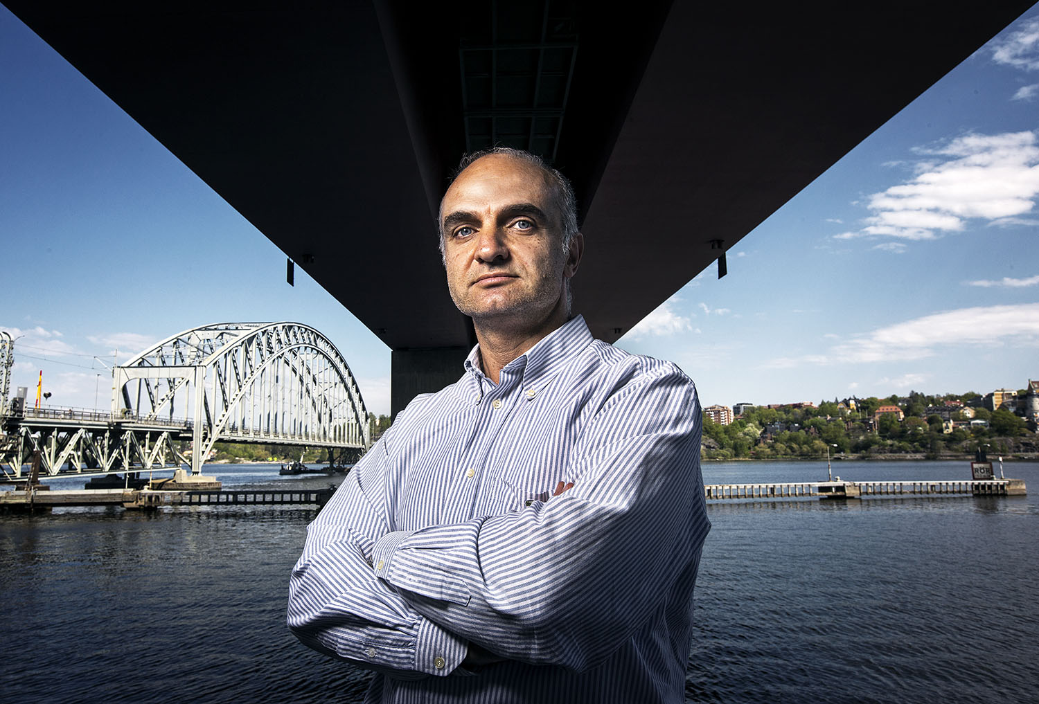 Researcher Raid Karoumi led the team that developed bridge sensors to detect impending structural problems. Photo credit: H&aring;kan Lindgren 