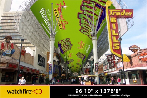 The Viva Vision canopy in the Fremont Street Experience in Las Vegas. Source: Watchfire