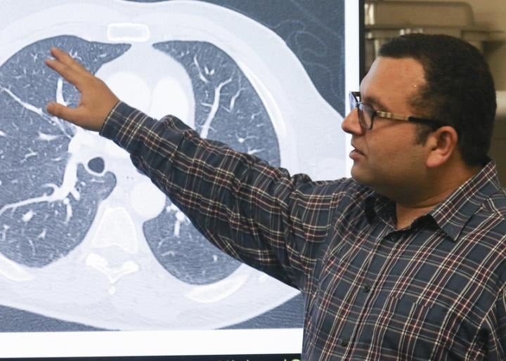 Assistant Professor Ulas Bagci leads the group of engineers at the University of Central Florida that have taught a computer how to detect tiny specks of lung cancer in CT scans. (Source: University of Central Florida, Karen Norum)