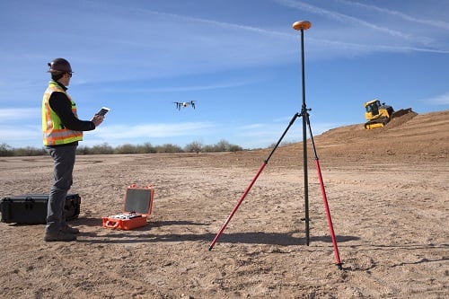Drones may eventually be integrated with day-to-day operations on construction sites. Source: John Deere