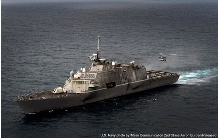 Figure 1. USS Freedom (LCS-1), the first in the Lockheed Martin Independence Class of littoral combat ships. Photo: U.S. Navy