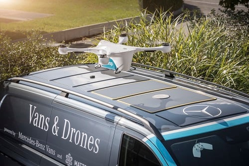 Matternet and Daimler are working on a pilot project involving drones and delivery vans. Source: Matternet