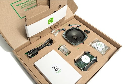 The Google DIY Voice Kit v2 includes Raspberry Pi Zero WH and pre-provisioned SD card. Source: Google