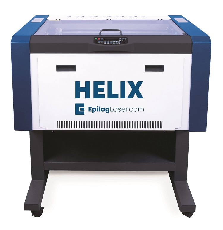 Figure 3: Epilog Helix laser engraving and cutting machine. Specs: 60 W, CO2, 24 in x 18 in (610 mm x 457 mm). Source: Epilog Laser