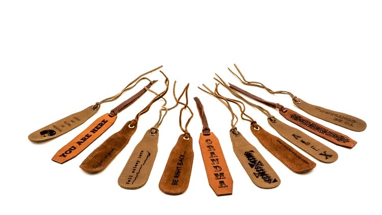 Figure 6: Get an instant wow with on-the-spot customization of items such as leather key chains. Source: Epilog Laser
