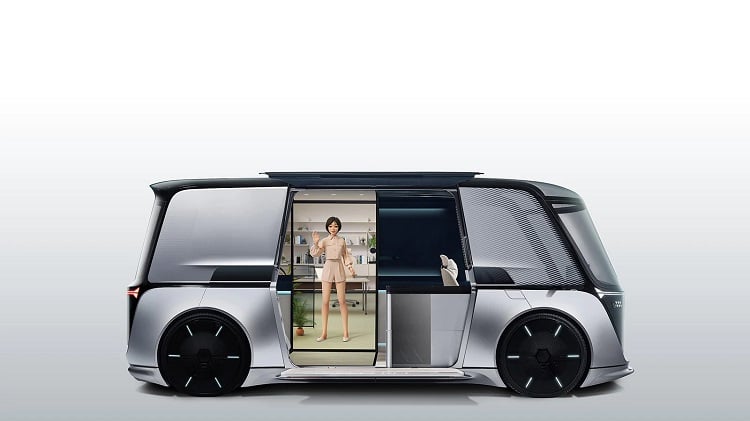 The Omnipod concept from LG includes household appliances that can be ported to the vehicle as well as a digital avatar that serves as an assistant while traveling. Source: LG 