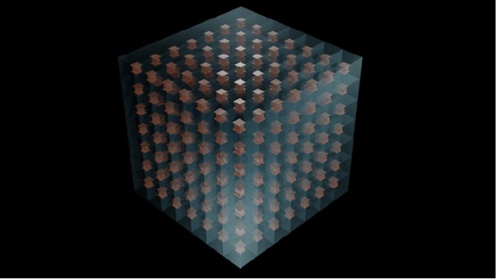 An illustration of how 3-D-printed metamaterial unit cells could be combined like Lego blocks to create structures that bend or focus microwave radiation more powerfully than any material found in nature. Credit: Duke University