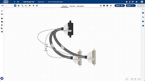 Just one example of the graphical design possibilities for custom cable assemblies using the Cable Design Tool. Source: Pickering Interfaces Ltd.