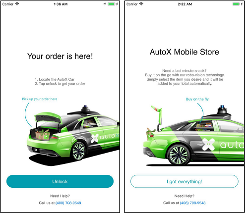 How to order groceries through the pilot program in Silicon Valley. Source: AutoX