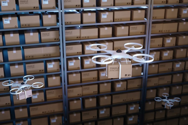 Drones may soon be in mass use in warehouses and inventory management. Source: AdobeStock
