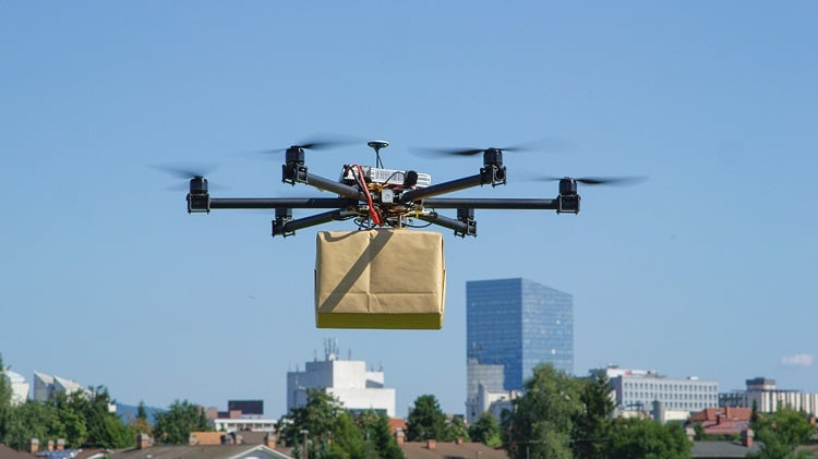 Drones used as delivery mechanisms will continue to grow in use in 2020. Source: AdobeStock