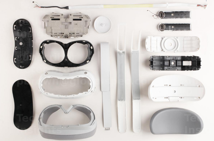 Some of the major components found in the Pico 4 VR headset platform. Source: TechInsights 