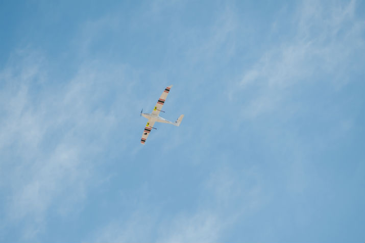 The Savant&trade; flies with cloud-seeding flares. (Image Credit: Kevin Clifford, Drone America)  