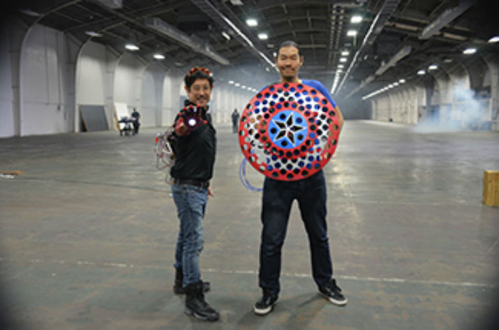 Grant Imahara and Allen Pan take part in Mouser video series to build superhero technology. (Image Credit: Mouser) 