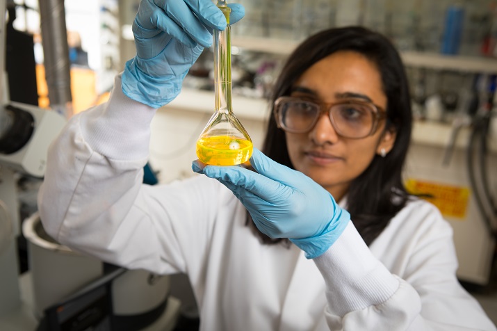 The dye-based liquid could be used to create a redox flow battery that uses two tanks of liquid to generate and store electricity. Source: University of Buffalo