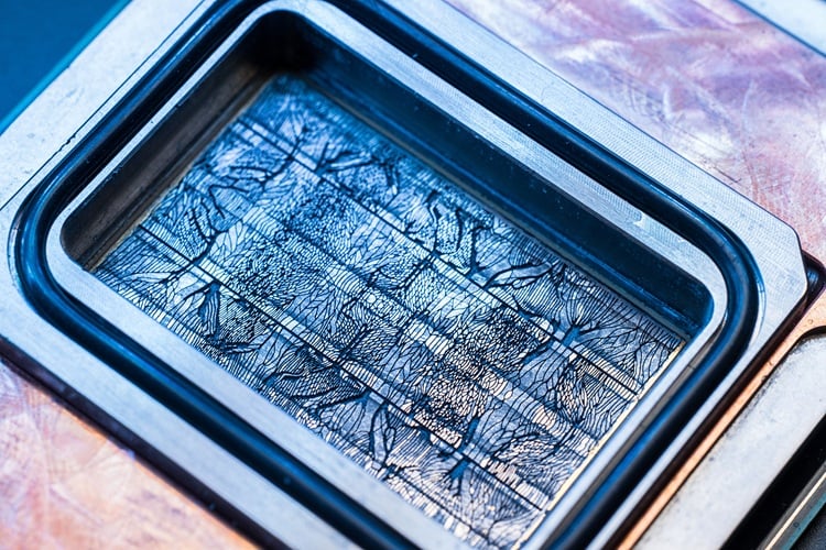 An example of Microsoft's microfluidic cooling technology. Source: Microsoft 