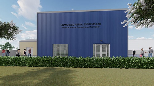 An artist rendering of the drone lab that is under construction at the university. Source: St. Mary's University