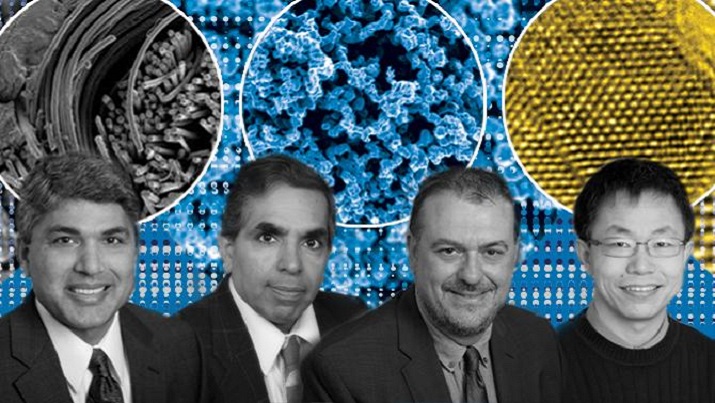 UD engineering faculty members and department leaders (pictured left to right: Prasad, Advani, Vlachos and Yan) worked together on fuel cell innovation. Source: University of Delaware.
