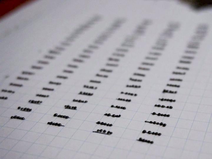 When seeds are hand counted, they are grouped on graph paper so they are easier to total. Hand counting can be a tedious process. (Source:Matthew Bertucci)