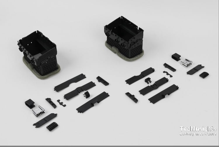 Fasteners, components and other materials used to house the Ford F150 Display Unit. Source: TechInsights
