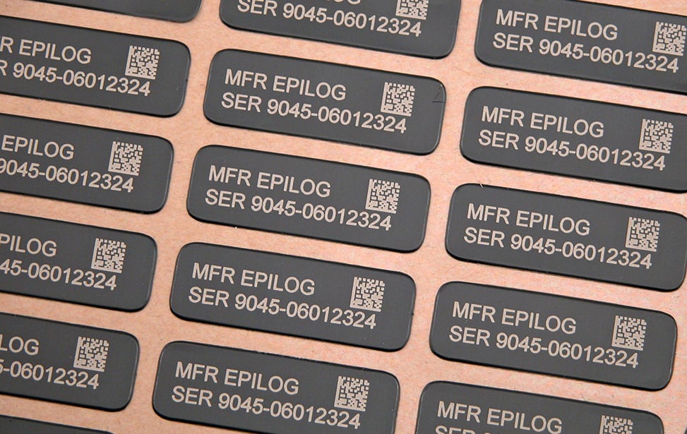 A laser's ability to mark products with a specific code or ID brings value-added features to a smart factory, and is a way to prevent counterfeiting of materials. Source: Epilog