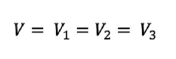 Equation 5: Voltage of capacitors in parallel.