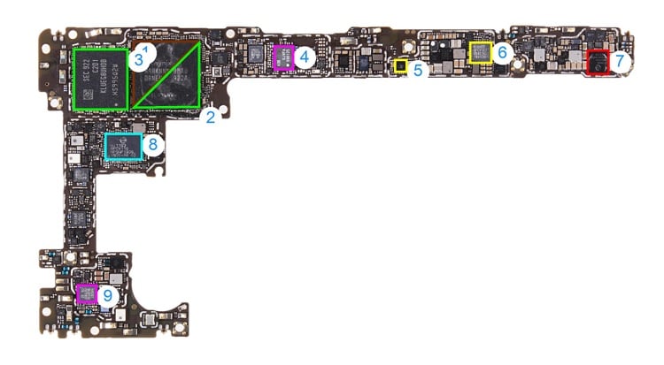 The components including the main processor and memory on the main PCB bored of the Huawei Mate 30 Pro 5G smartphone. Source: IHS Markit