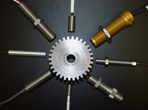 Figure 1. Magnetic speed sensors detect changes in magnetic flux due to the proximity of ferrous teeth on a rotating gear to a magnet in the sensor. Source: Sensoronix Inc.