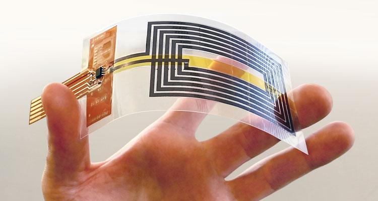 The flexible, graphene-based NFC antenna can be used directly in working devices, without the need of additional software or hardware. Credit: Graphene Flagship 