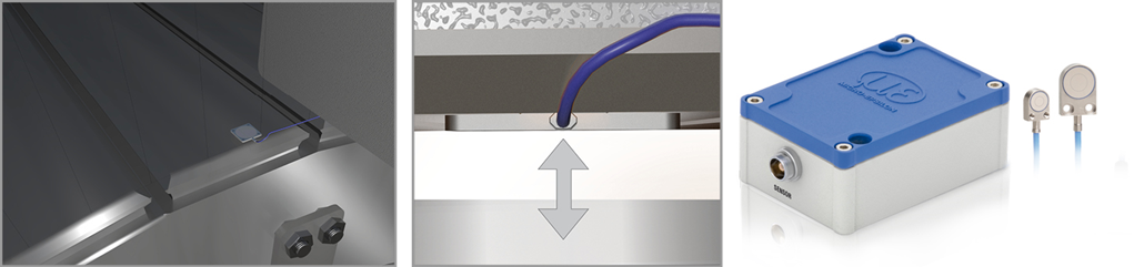 Figure 3: Capacitive displacement sensors measure the air gap between stator and rotor.  Source: Micro-Epsilon