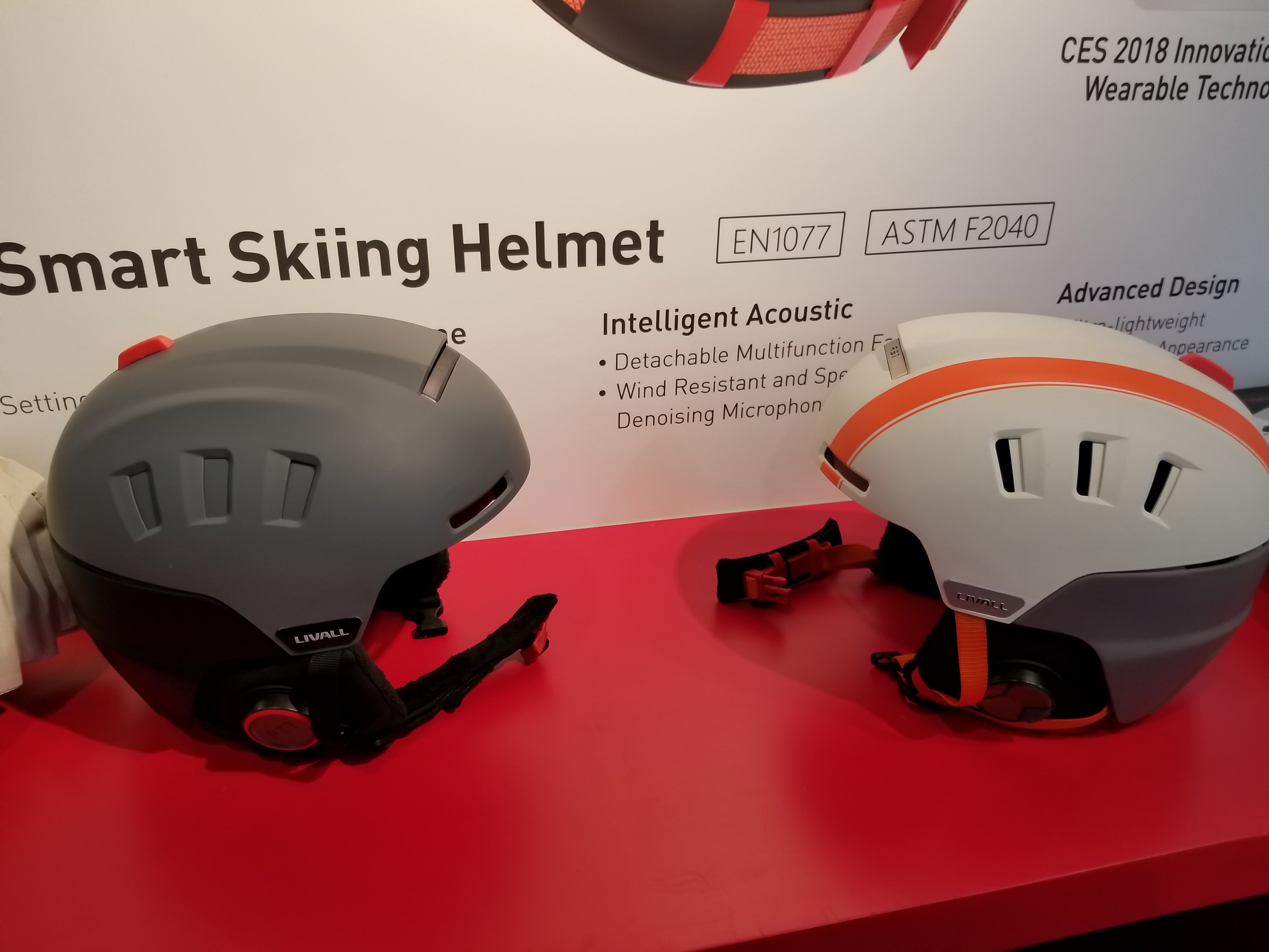 Livall's smart ski helmet. Image credit: Peter Brown/Electronics360.