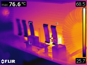 Figure 11. MOSFET case temperature image. Source: Wolfspeed