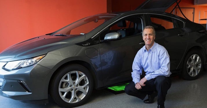 Park-and-charge technology is accomplished via a floor mat that charges a vehicle automatically after a car is positioned on top. Source: WiTricity 