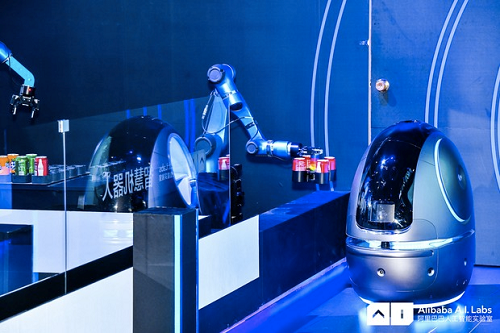 The robot can deliver room service or pick up laundry for guests. Source: Alibaba