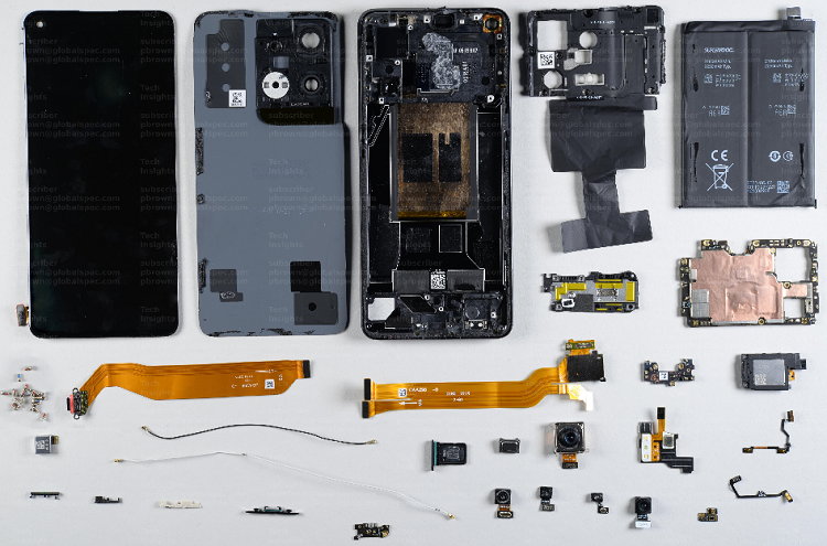 The main components of the Oppo Reno 8 Pro smartphone. Source: TechInsights