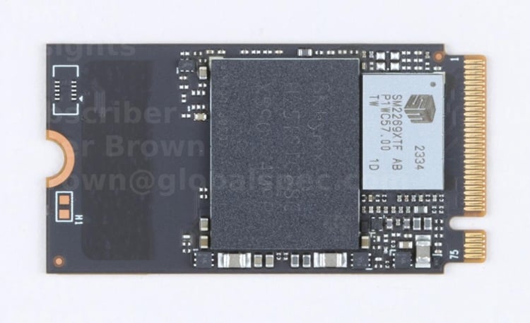 The SSD subsystem found on the Lenovo Legion Go portable gaming system. Source: TechInsights.