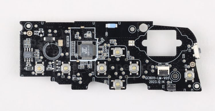 The left controller board found on the Lenovo Legion Go portable gaming system. Source: TechInsights.