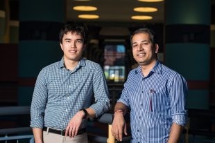 Ryan Spring and Anshumali Shrivastava.  Credit: Jeff Fitlow/Rice University