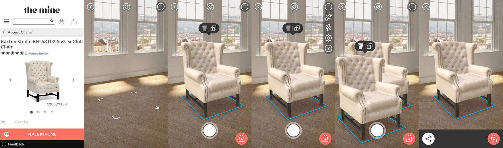 Envisioned by The Mine allows users to view digital products from The Mine, a premier online destination for luxury home furnishings and Lowe’s Company, at scale, in their own space, leveraging new augmented reality capabilities Apple introduced with ARKit. (Lowe's)